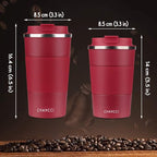 12oz Travel Coffee Mug Spill Proof, Insulated Coffee Mug with Lid, Leakproof Coffee Tumbler,Stainless Steel Vacuum Coffee Cup for Hot/Cold Drinks, Reusable Coffee Cup for Men Women -380ml,Red