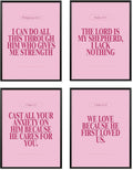 Locomiss Pink Christian Wall Art Decor Posters, Modern Bible Verse Prints by Unknown