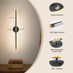 GvvooHome 28.3" Battery Operated Wall Sconces Set of 2, 360°Rotation - Image 8