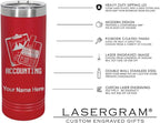 LaserGram 22oz Vacuum Insulated Skinny Tumbler, Jet Airplane, Personalized Engraving Included (Red)