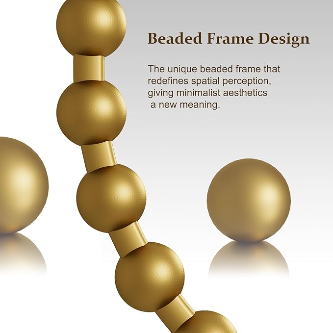 Easly Round Mirror for Wall, 24 Inch Gold Beaded Frame Decorative Vanity Mirror - Image 6