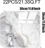 Chejiaye 22pcs Marble Peel and Stick Backsplash Surface Waterproof Wall Panels - Image 4