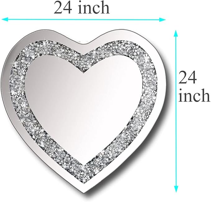 DMDFIRST Crystal Crush Diamond Heart Shaped Silver Mirror - Image 6