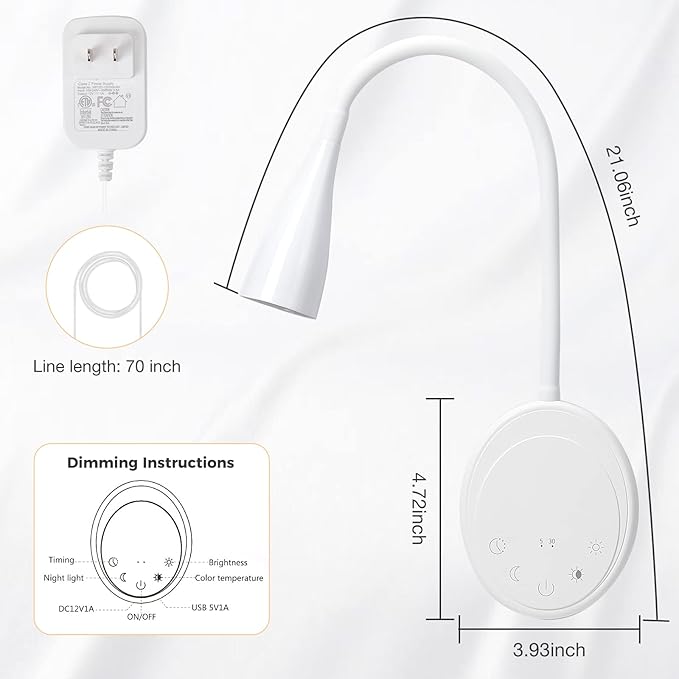 SANKEDOU LED Wall Mount Reading Light, Bedside Reading Lights - Image 8