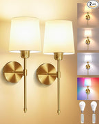 Ouyulong Battery Operated Wall Sconces Set of 2, Wireless Rechargeable Dimmable by Ouyulong