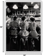Vintage Black and White Posters Trendy Women Drink Cocktail Wall Art Funky - Image 8