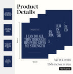 Locomiss Navy Blue Christian Wall Art Decor, Modern Bible Verse Prints - Image 2
