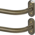 2 Pack Curtain Rods 32-46 Inch, Antique Bronze Wrap Around Blackout Curtain Rods by Wolistsa