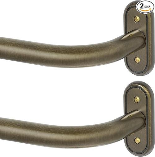 2 Pack Curtain Rods 32-46 Inch, Antique Bronze Wrap Around Blackout Curtain Rods by Wolistsa