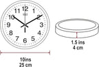 HITO 10” Silent Wall Clock Battery Operated Non Ticking Sweep Movement Glass - Image 2