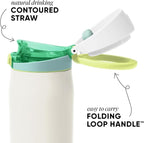 Simple Modern Mesa Loop Water Bottle with Covered Straw and Handle | 24oz Cup Holder Friendly Insulated Stainless Steel Bottles for Travel, Sports and School | Coconut