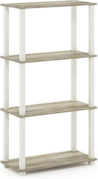 Furinno TURN-S-TUBE Storage Shelves, 4-Tier Book Shelf, Corner Shelf, Toolless - Image 4