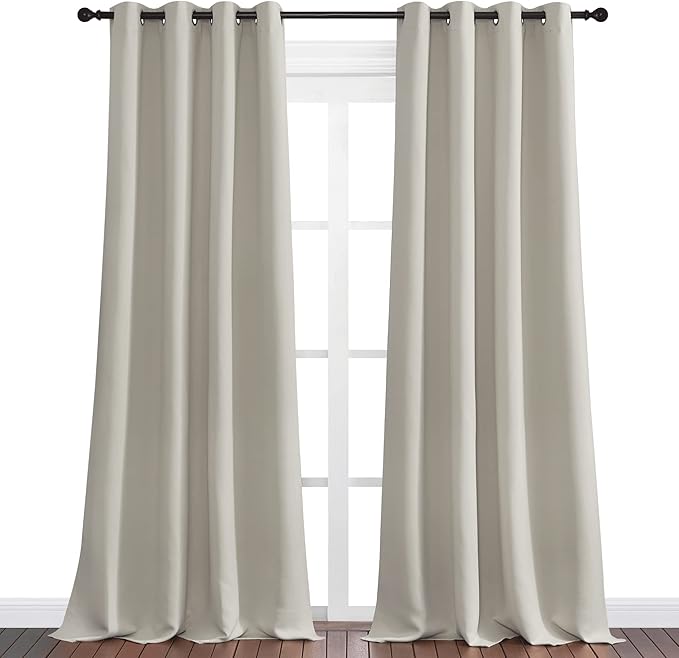 NICETOWN Natural Room Darkening Curtains 90" Long - Image 2