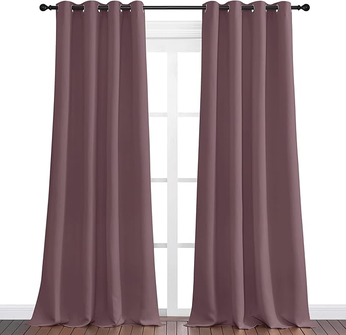 NICETOWN Dry Rose Blackout Curtains 108" Long - Image 2