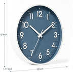 Mosewa Wall Clock 12 Inch, Battery Operated Silent Non-Ticking Modern Analog - Image 3