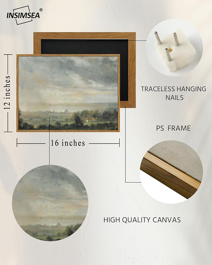 InSimSea Framed Canvas Wall Art Vintage Decor, Room Decor Classical Oil - Image 4