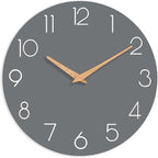 cicininc Wall Clock, 14 Inch Wooden Silent Non-Ticking, Decorative Battery by CICININCOfficial
