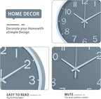 Wall Clocks Battery Operated 10 inch Modern Wall Clock, Silent Non Ticking Wall - Image 3