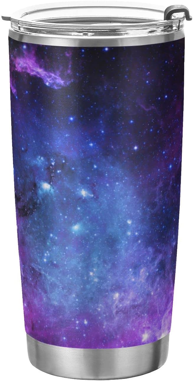 Tumbler Stainless Steel Vacuum Insulated Cup Double Walled, Simple Thermos Universe Galaxy Nebula Space Travel Mug for Coffee, Beverages, Tea with Straw and Lid