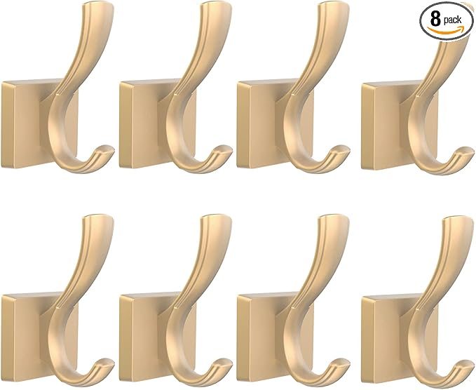 TOFIIGREM Gold Towel Hooks for Wall, Heavy Duty Thick Metal Bathroom Coat Hooks by TOFIIGREM