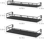 Amaoot Floating Shelves Set of 3, Home Wood Wall Shelf, Farmhouse Shelf - Image 3
