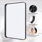 VooBang Bathroom Mirror 24x36 inch, Modern Round Corner Bathroom Vanity Mirror - Image 3