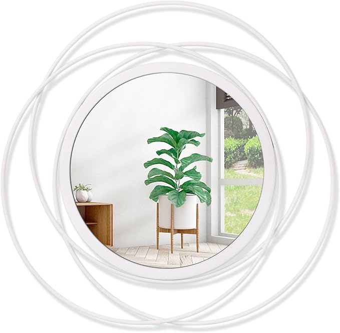 Wall Mirror Modern Metal Frame Arts Circle Mirror by HLFMVWE
