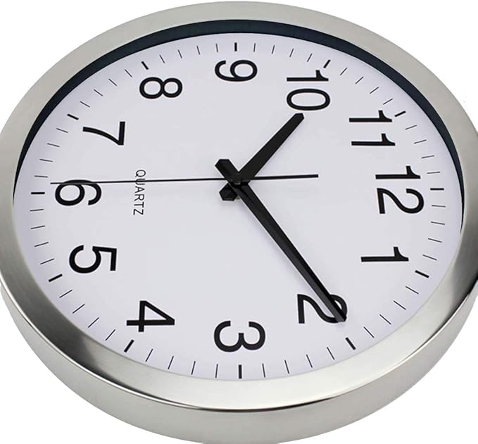 SIN&MI Wall Clock Metal Frame Glass Cover Non-Ticking Number Quartz Wall Clock - Image 6