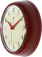 Infinity Instruments LTD. Retro 9 inch Silent Sweep Non-Ticking Mid Century - Image 3