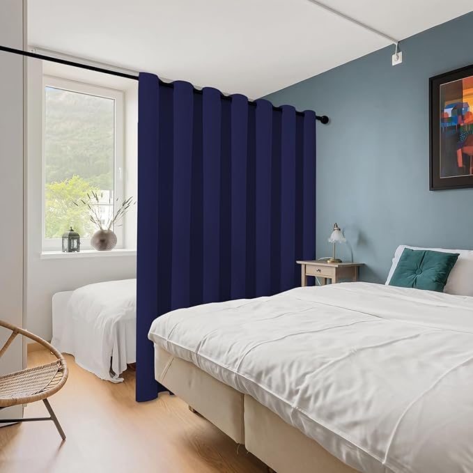ChrisDowa Room Divider Curtain 84 Inches Long, Wide Blackout Sliding Door - Image 2