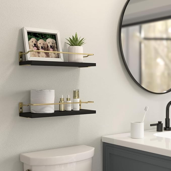 RICHER HOUSE Bathroom Floating Wall Shelf Set of 2 - Image 2
