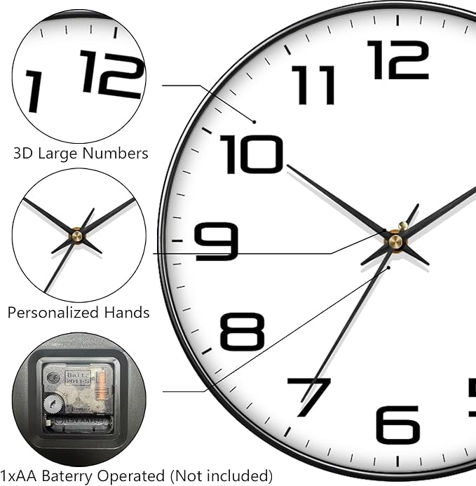 Modern Wall Clocks Battery Operated - Image 6
