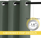 NICETOWN Sage Green Sliding Door Curtains 95 inches Long - Image 4