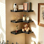 Floating Corner Shelves, Wall Shelf Set of 3, Shelves - Image 8