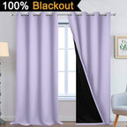 Yakamok 100% Blackout Curtains Energy Saving Thermal Insulated 2 Thick Layers - Image 2