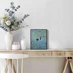 Hamduker Cat Wall Art Monet Prints Vintage Canvas Wall Art Funny Cat in Water - Image 4