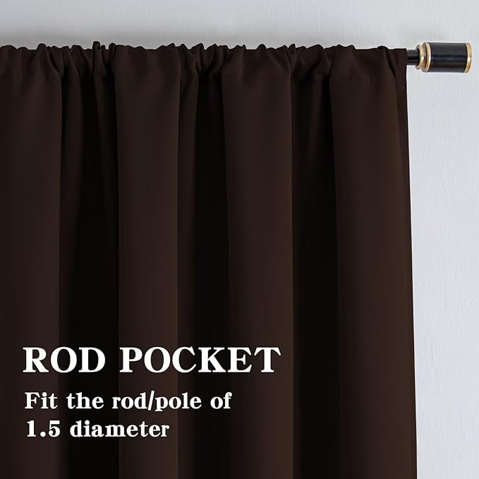IGEMAEVE Blackout Curtains 108 Inch Length 2 Panels Set, Rod Pocket Energy - Image 2