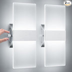 ChangM Modern Wall Sconces Set of Two, 12W Acrylic Led Wall Light, Equipped by ChangM