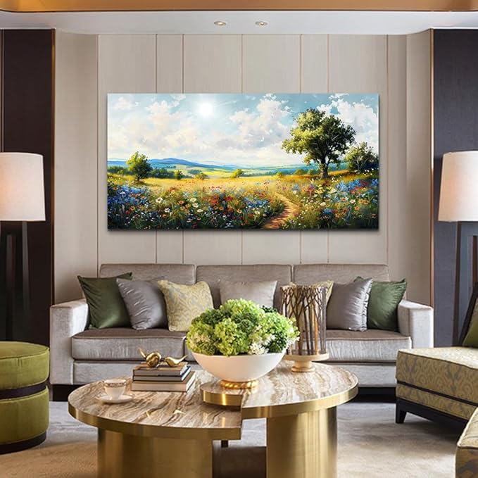 hyidecorart Nature Field Scenery Abstract Painting Large Wall Art - Image 4
