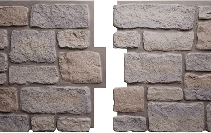 EverStone Cobblestone Faux Stone Panel, Harbor Mist Color - Image 8
