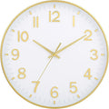 HZDHCLH White and Gold Wall Clocks Battery Operated 12 inch Silent Non Ticking by HZDHCLH