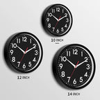 DAXSMY Wall Clock Black Battery Operated 10 Inch Simpel Silent Non Ticking - Image 3