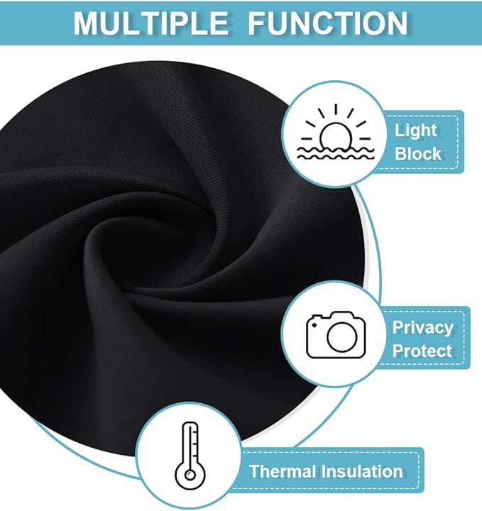 RYB HOME Blackout Thermal Insulated Blind Curtains, Noise Reduce Barrier - Image 6