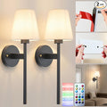 Battery Operated Wall Sconces Set Of 2, Wireless Battery Wall Light by Nekhung