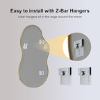 Itrue 20x36 Inch Gold Framed Irregular Tempered Glass Wall Mirror, Asymmetrical - Image 7