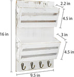 Unistyle Mail Holder with Key Hooks Mail Organizer Wall Mount Hanging Mail - Image 6