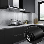practicalWs 15.7" x 236.2" Black Wallpaper Self Adhesive and Removable Peel and - Image 2