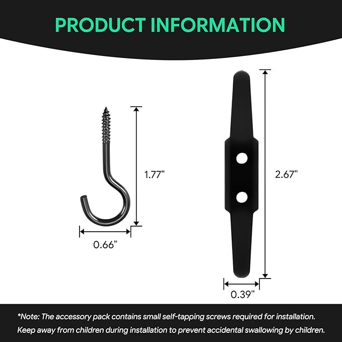 Bamboo Blind Screw Hooks Accessory Set, Window Decor Installation Kit - Image 2