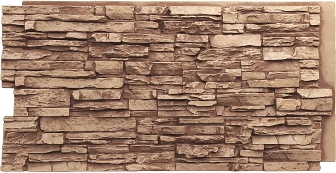 EverStone Canyon Ridge Faux Stone Panel, 45 3/4"W x 24 1/2"H x 1 1/4"D by EkenaMillwork