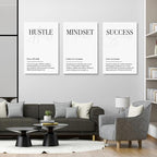 GUBIYU Black and White Hustle Motivational Wall Art Frame Canvas Success Wall - Image 5